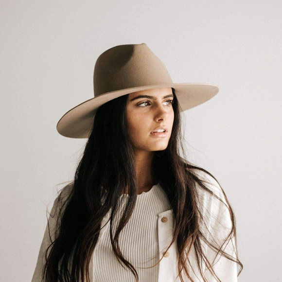 GIGI PIP Wide Brim Fedora in Tan main image 5